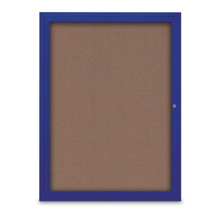 United Visual Products Slim Enclosed Corkboard, 18"x24", Satin Alum Frame/Keylime UVEB1824-SATIN-KEYLIME